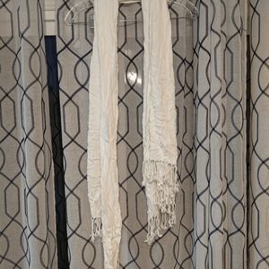 White scarf with fringe